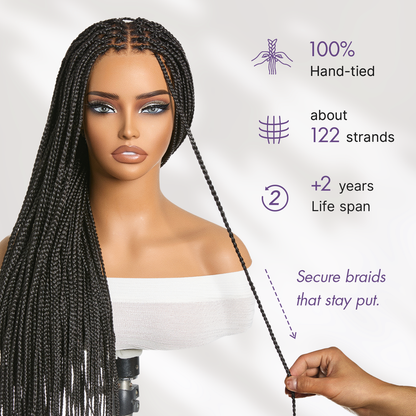 🔥Real Scalp Knotless Braided Wig – Lightweight Fit